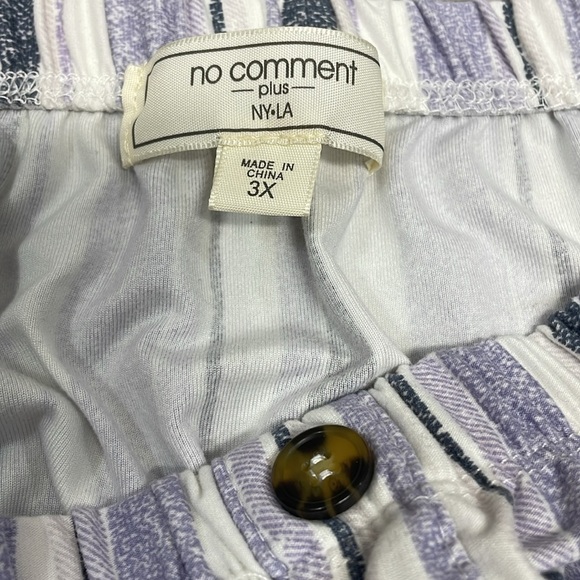 No Comment Plus Striped Off The Shoulder Knit Shirt Dress 3X - Picture 12 of 15